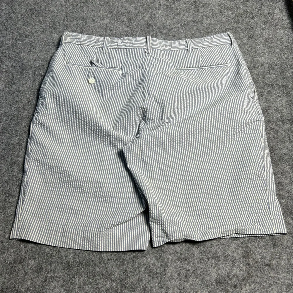 Polo Ralph Lauren Seersucker Shorts Blue White Striped Mens Size 36 Retro Preppy